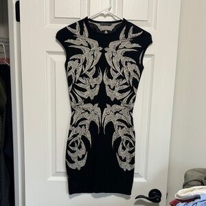 Alexander McQueen Black Dress with Jacquard Pattern